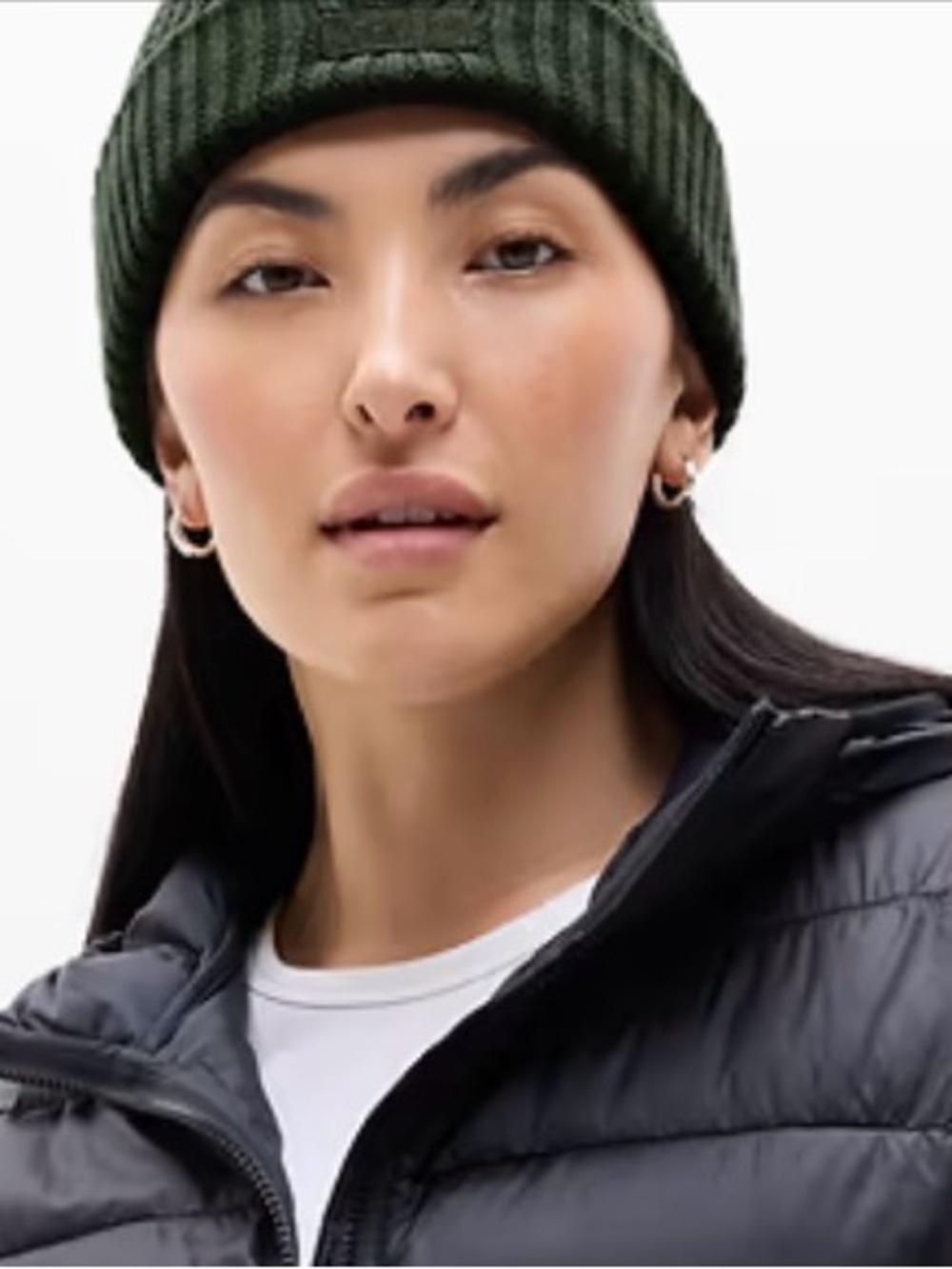 Athleta Upslope Waffle Beanie in ‘Elm‘- NWT - Dark Grey/Dark Green colour. - Picture 2 of 6